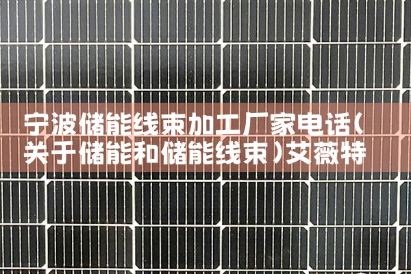 宁波储能线束加工厂家电话|艾薇特